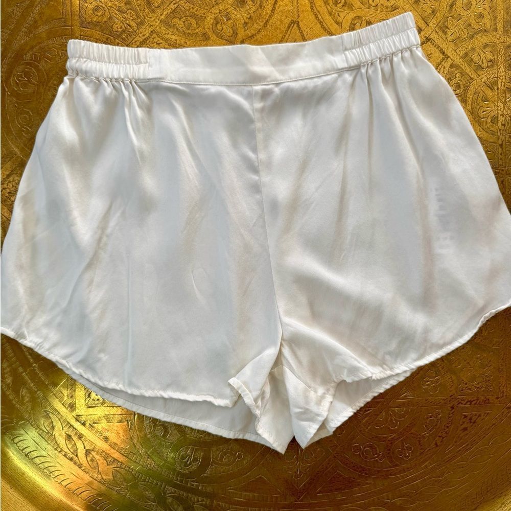 Lunya white silk shorts XS